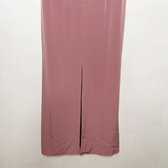 Adrianna Papell Pink Sleeveless Long Cowl Neck Gown Size 16 - Picture 10 of 12
